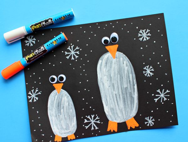 Пингвини в снега – бързо и приятно творческо занимание