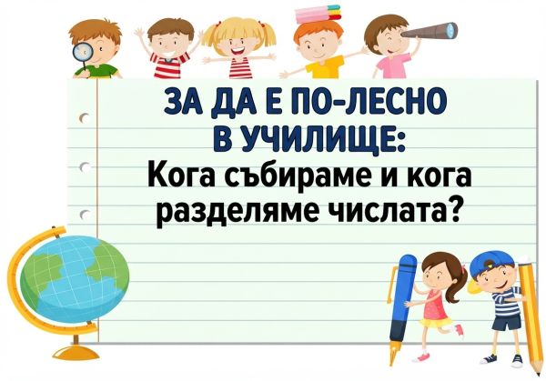 Кога събираме и кога разделяме числата: Тайните на деленията с остатък (или пък дробите / събирането) Кога събираме и кога разделяме числата: Тайните на деленията с остатък (или пък дробите / събирането)