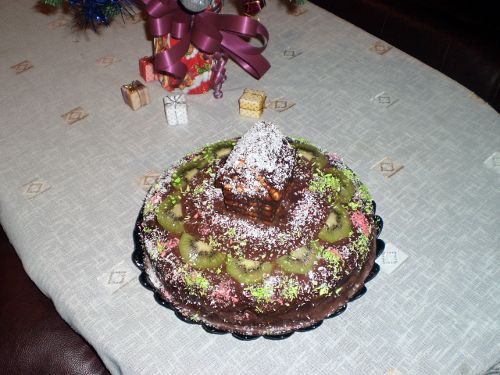 Коледна торта „Къщичка в гората“